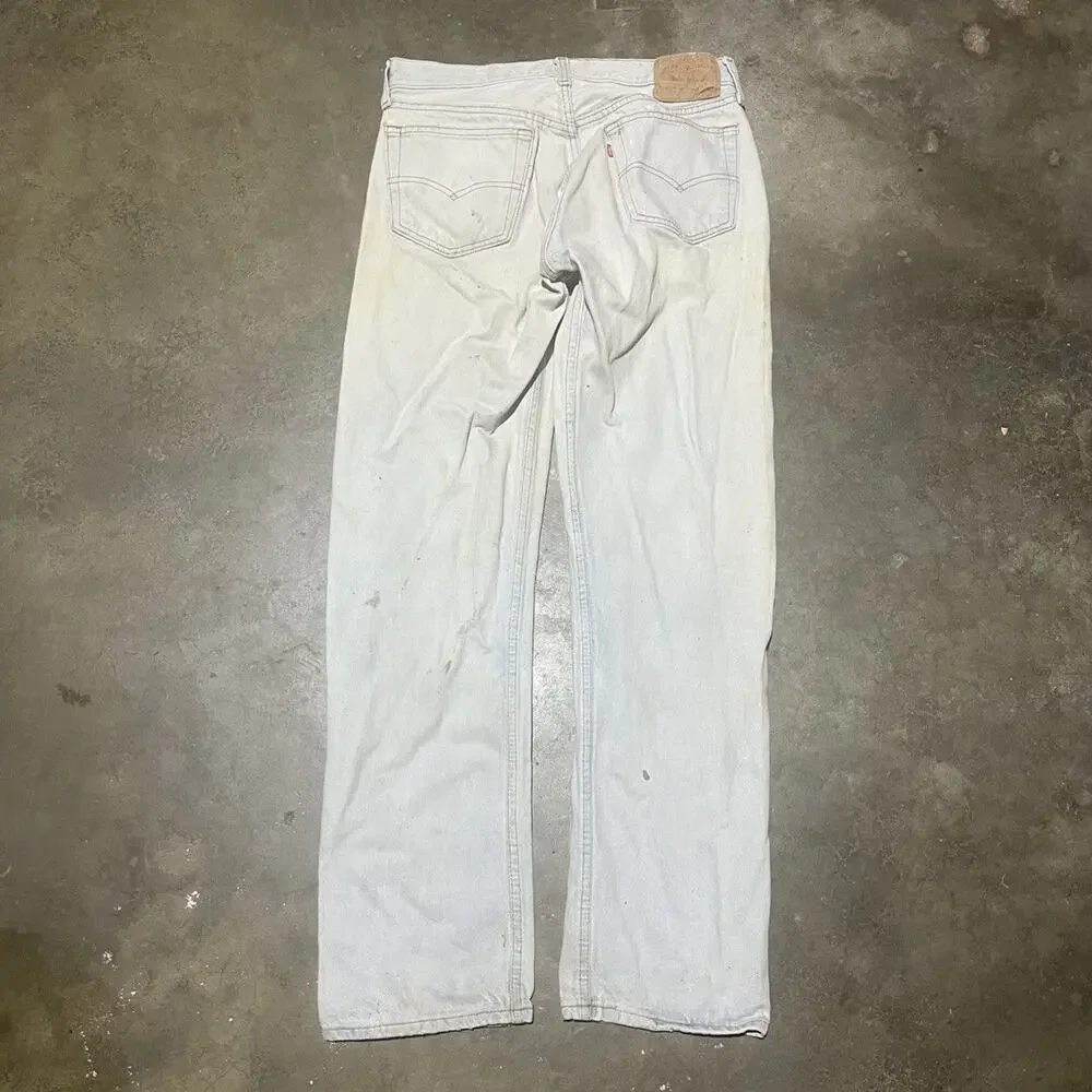 Vintage 80s Levi's 501 Light Wash Straight Leg Jeans 31x31